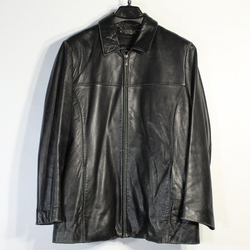 WILSONS Leather Jacket Men's Black Pelle Studio THINSULATE LINING Size XL Coat